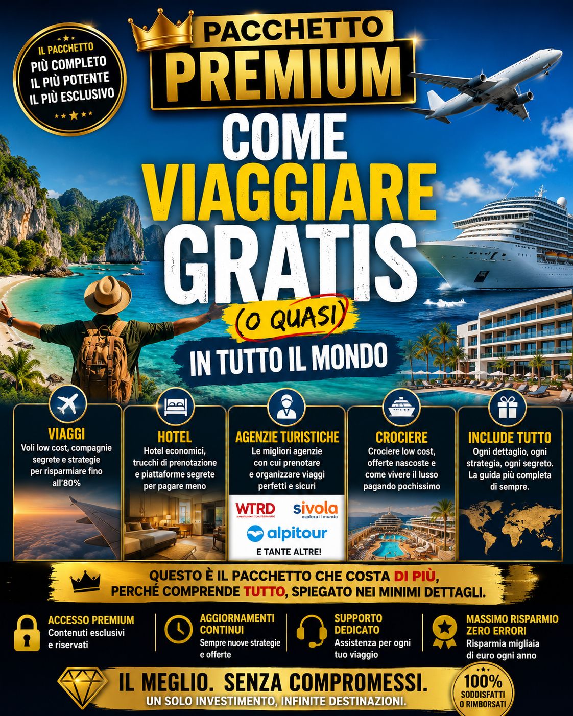 COME PAGARE MENO e organizzare i tuoi viaggi (voli, hotel, crociere sconti e tanto altro) PACCHETTO PREMIUM 💎